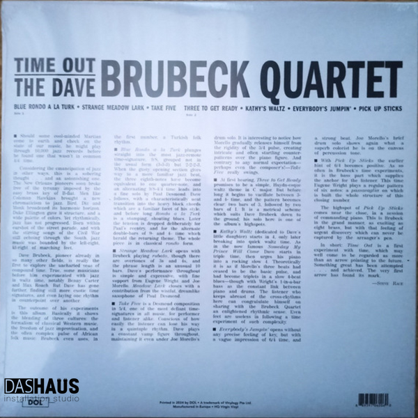 Вінілова платівка The Dave Brubeck Quartet &mdash; Time Out (LP, 1959/2024, Europe, DOL705FC, Orange Halloween Vinyl) DOL705FC фото