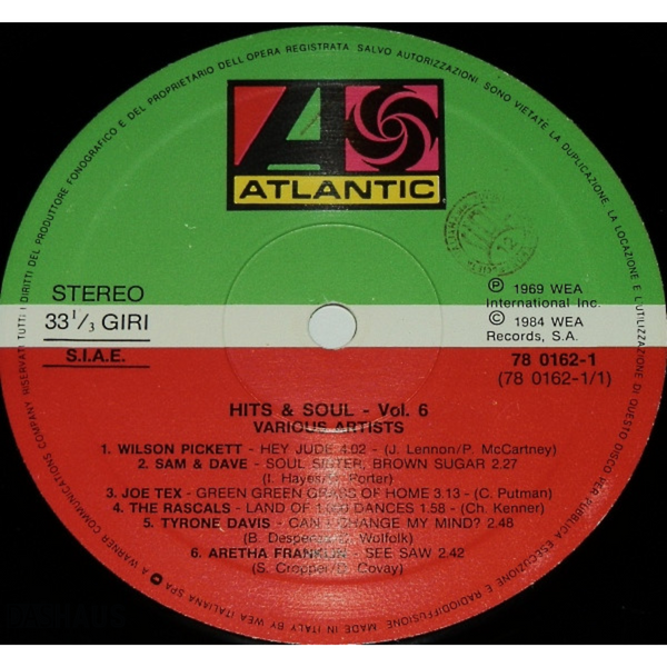 Вінілова платівка Various &ndash; Hits & Soul 6 (LP, 1984, Italy, 78 0162‑1) 78 0162-1 фото