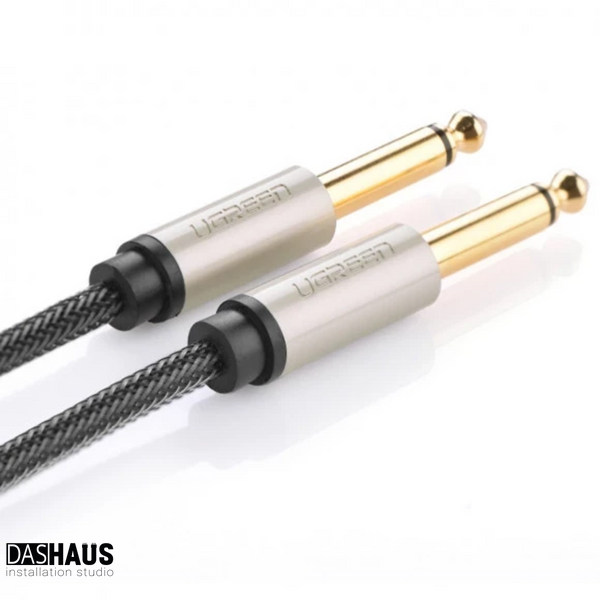 UGREEN AV128 6.3 mm to 6.3 mm Audio Cable Braided, 2 m Gray 10638 90402016 фото