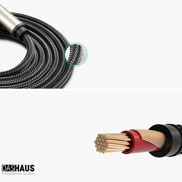 UGREEN AV128 6.3 mm to 6.3 mm Audio Cable Braided, 2 m Gray 10638 90402016 фото