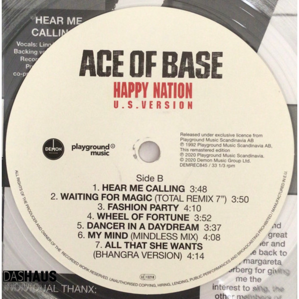 Вінілова платівка Ace Of Base &ndash; Happy Nation (U.S. Version, Transparent Vinyl, LP, 1993, Europe) DEMREC845 фото