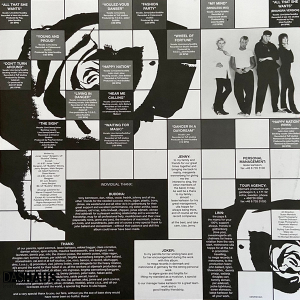 Вінілова платівка Ace Of Base &ndash; Happy Nation (U.S. Version, Transparent Vinyl, LP, 1993, Europe) DEMREC845 фото