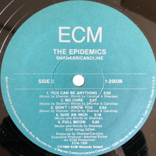 Виниловая пластинка Shankar / Caroline &ndash; The Epidemics (LP, 1986, USA, ECM 1308 / 1‑25039, ECM Records / Warner Bros. Records) ECM 1308/1-25039 фото