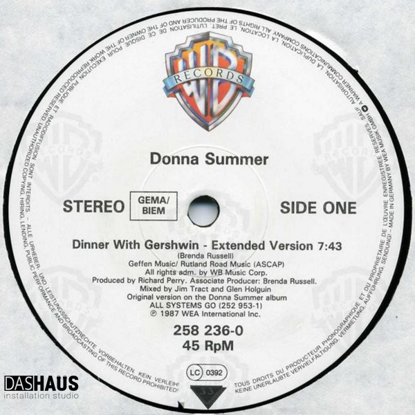 Виниловая пластинка Donna Summer &ndash; Dinner With Gershwin (12", 45 RPM, 1987, Germany, 258 236-0) 258 236-0 фото