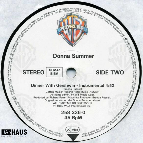 Виниловая пластинка Donna Summer &ndash; Dinner With Gershwin (12", 45 RPM, 1987, Germany, 258 236-0) 258 236-0 фото