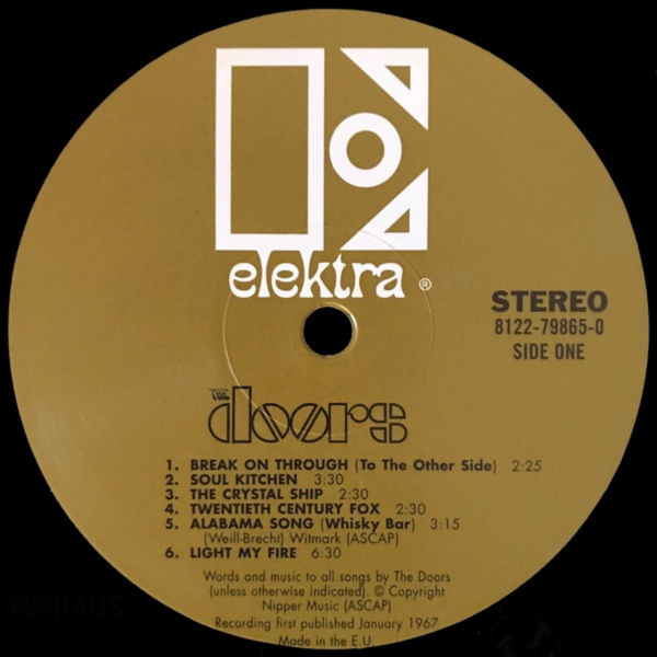 Виниловая пластинка The Doors &ndash; The Doors (LP, 180g, Stereo, Reissue, 1967/2009, Germany, 8122-79865-0) 8122-79865-0 фото