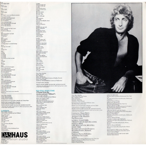 Виниловая пластинка Barry Manilow &ndash; Barry (LP, 1980, USA, Album, Terre Haute Pressing, Stereo) AL 9537 фото