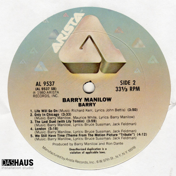 Виниловая пластинка Barry Manilow &ndash; Barry (LP, 1980, USA, Album, Terre Haute Pressing, Stereo) AL 9537 фото