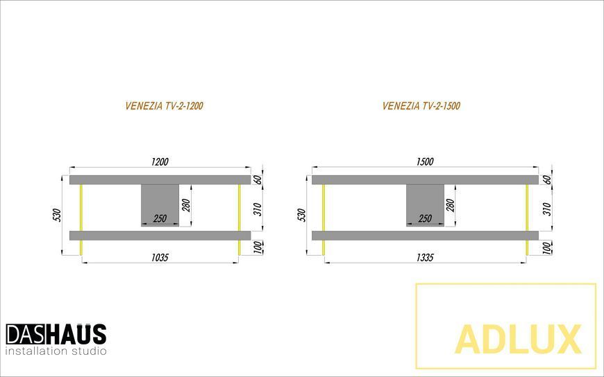 ADLUX VENEZIA TV‑2‑1200‑O‑TG oak + transparent glass VENEZIA_TV_2_1200_O_TG фото
