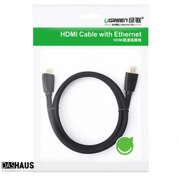 UGREEN HD118 HDMI to HDMI, 1 m, v2.0 UltraHD 4K-3D Braided Black 40408 90402011 фото