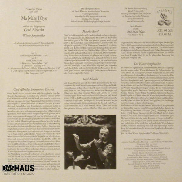 Вінілова платівка Gerd Albrecht / Maurice Ravel / Wiener Symphoniker &ndash; Ma M&egrave;re L&rsquo;Oye (Mutter Gans) (LP, 1981, Switzerland, ATL 95 003) ATL 95 003 фото