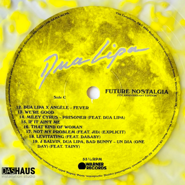 Вінілова платівка Dua Lipa &ndash; Future Nostalgia (5th Anniversary Edition) (3LP, Black + Clear w/ Yellow Splatter, 2020/2025, Germany, 5021732511706) 5021732511706 фото