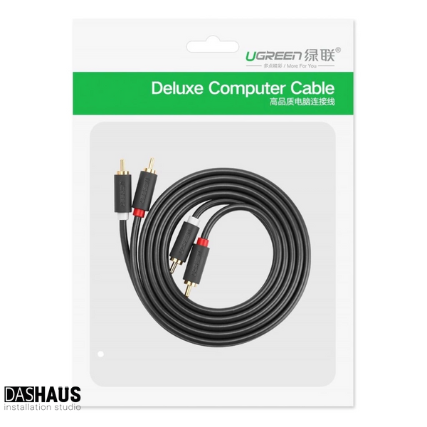 UGREEN AV104 2RCA to 2RCA Audio Cable, 3 m Black 10519 90402013 фото