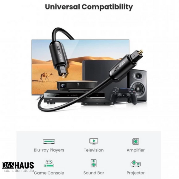 UGREEN AV122 Toslink - Toslink Optical Audio Cable, 1.5 m Black 70891 90402816 фото