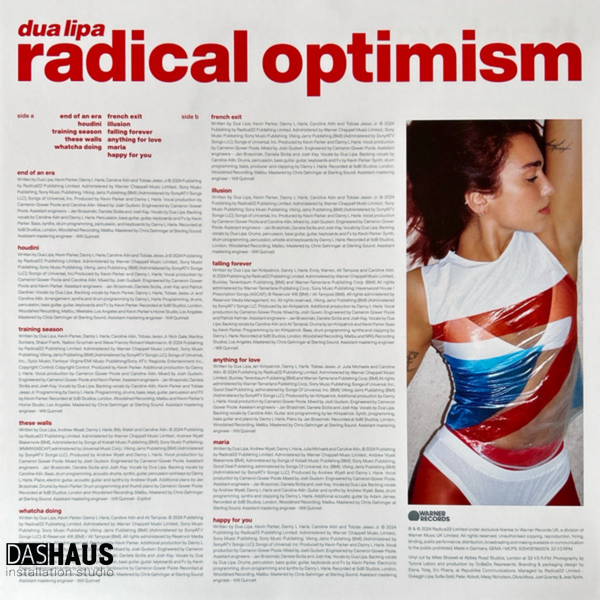 Виниловая пластинка Dua Lipa &ndash; Radical Optimism (LP, Clear, Alternative Artwork, 2024, Germany, 5054197960574) 5054197960574 фото