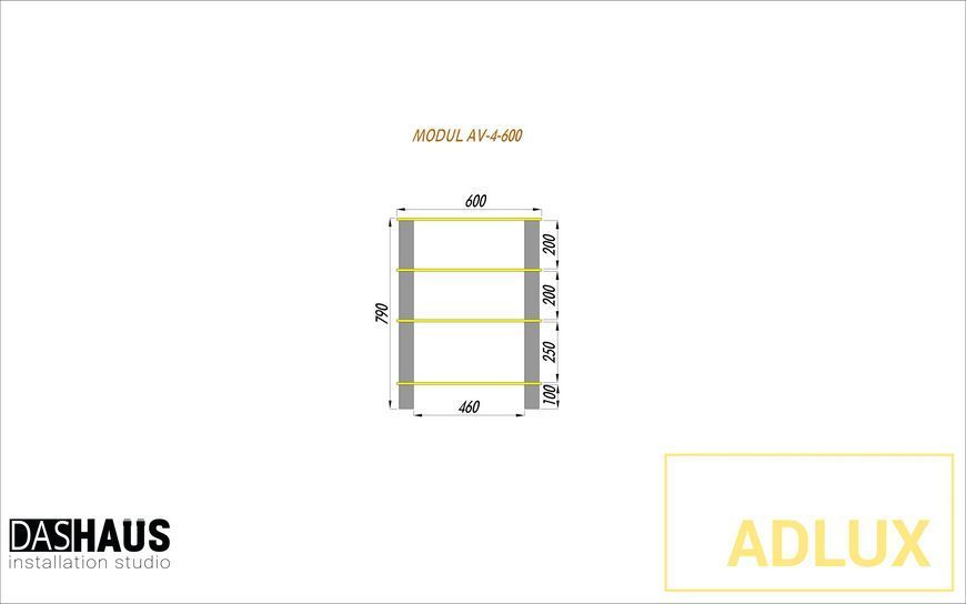 ADLUX MODUL AV‑4‑600‑O‑TG oak + transparent glass MODUL_AV_4_600_O_TG фото