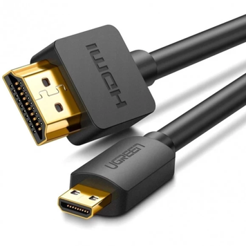 UGREEN HD127 microHDMI to HDMI, 1.5 m, v2.0 UltraHD 4K-3D Black 30102 90402180 фото