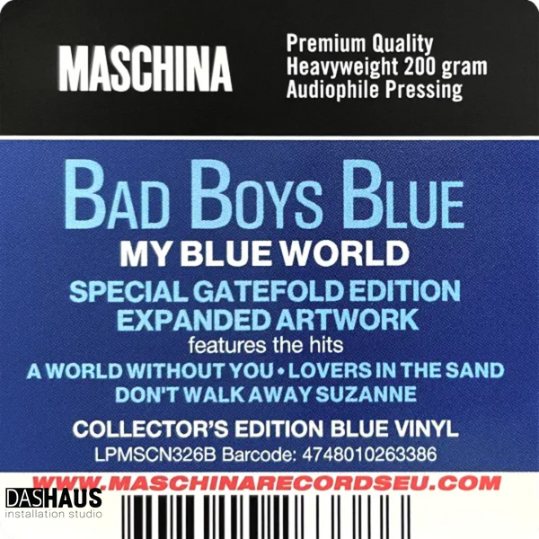 Вінілова платівка Bad Boys Blue &ndash; My Blue World (LP, 1988/2024, Estonia, Album, Reissue, 200g Blue Vinyl) LPMSCN326B фото