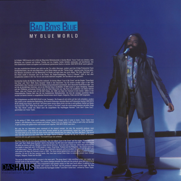 Вінілова платівка Bad Boys Blue &ndash; My Blue World (LP, 1988/2024, Estonia, Album, Reissue, 200g Blue Vinyl) LPMSCN326B фото
