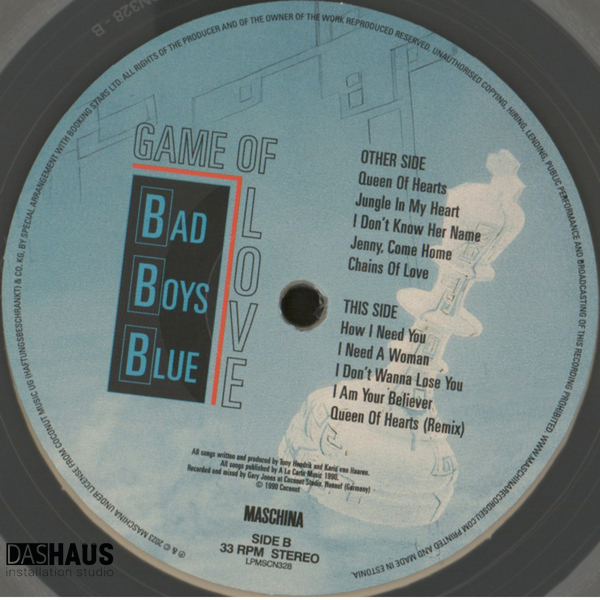 Виниловая пластинка Bad Boys Blue &ndash; Game Of Love (LP, 1990/2024, Estonia, Limited Edition, Reissue, Remastered, Special Edition, 200g Clear Vinyl) LPMSCN328 фото