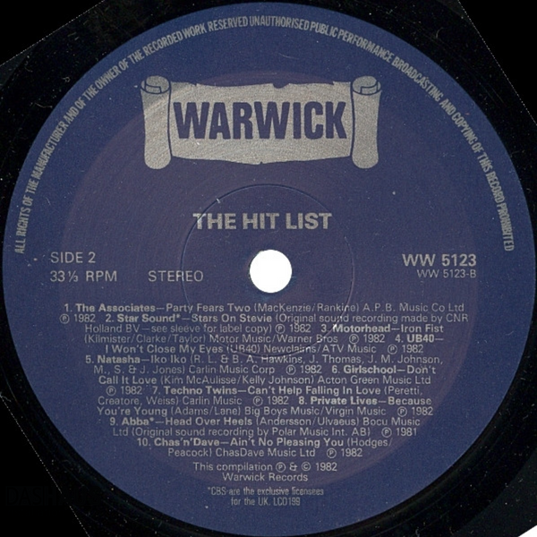 Вінілова платівка Various &ndash; The Hit List / The Hit List Special (LP + 12", 1982, UK, WW 5123 / WEP 123) WW 5123/WEP 123 фото