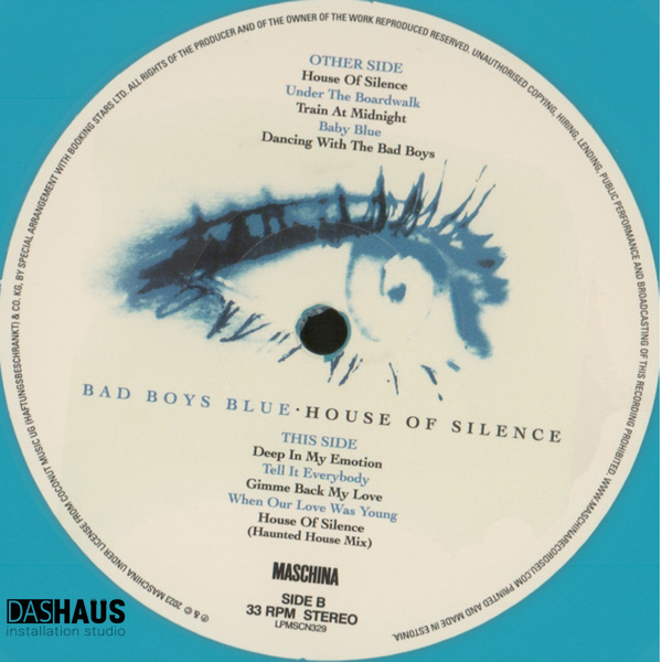 Виниловая пластинка Bad Boys Blue &ndash; House Of Silence (LP, 1991/2024, Estonia, Album, Limited Edition, Reissue, Remastered, Special Edition, 200g Turquoise Vinyl) LPMSCN329B фото