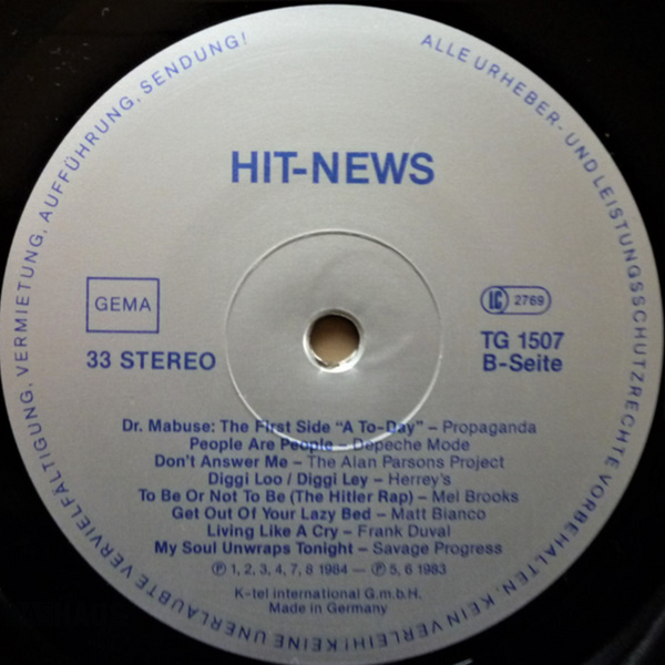 Вінілова платівка Various &ndash; Hit‑News (LP, 1984, Germany, TG 1507) TG 1507 фото