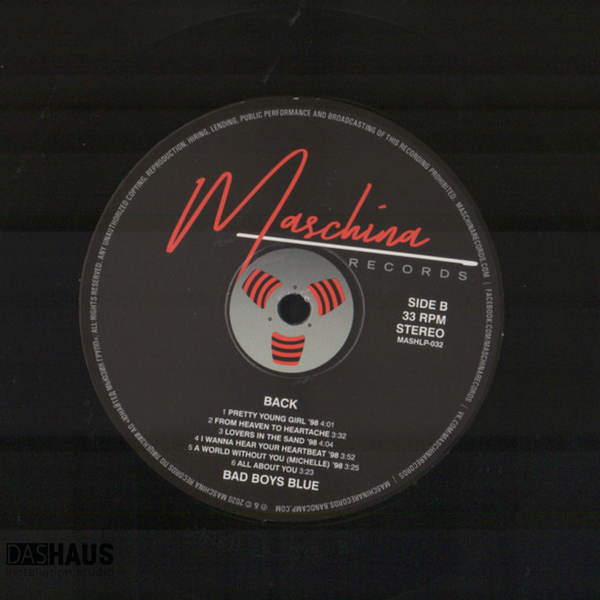 Вінілова платівка Bad Boys Blue &ndash; Back (2LP, 1998/2020, Estonia, Album, Limited Edition, Remastered, Black Vinyl, Stereo) MASHLP-032 фото