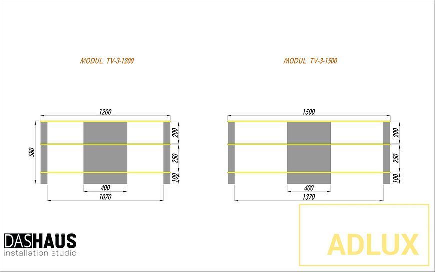 ADLUX MODUL TV‑3‑1200‑WO‑TG white oak + transparent glass MODUL_TV_3_1200_WO_TG фото